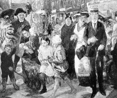 181 Doppelbild. Menschen auf der Straße, Zustand vor Überarbeitung