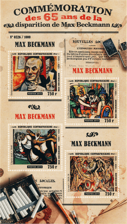 Briefmarkenblock der Republique Centrafricaine