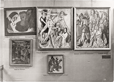 Blick in die Ausstellung Entartete Kunst